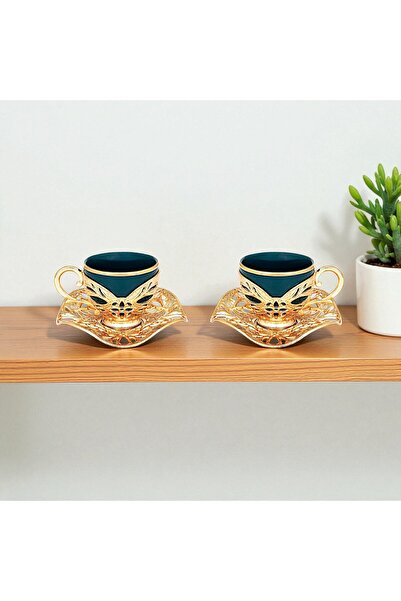 E orient Turkish Coffee Presentation Set 2-Piece Metal Coffee Cup Set Coffee Cup Groom Cup Porcelain