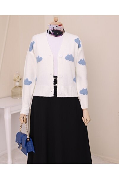 Modamorfo Cloud Pattern Short Cardigan