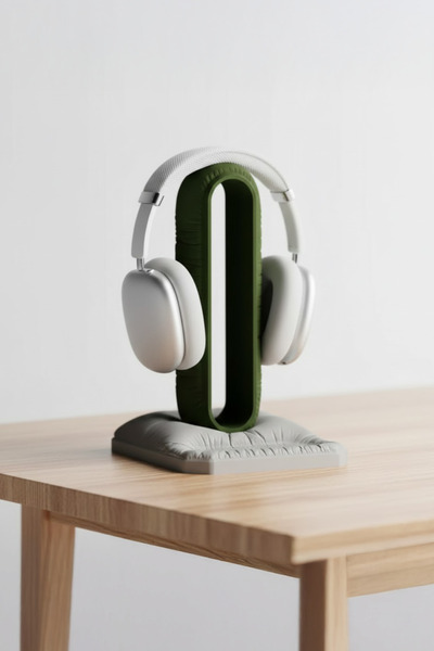 OEM Gaming headset stand, 3D printed, 25 cm, dark green, pillow design