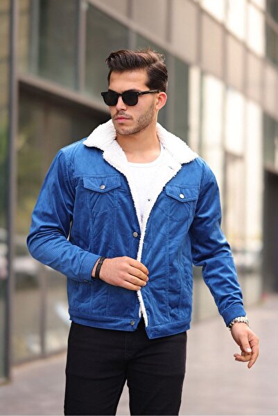 comstar Men's Trend Velvet Fur Jacket Blue