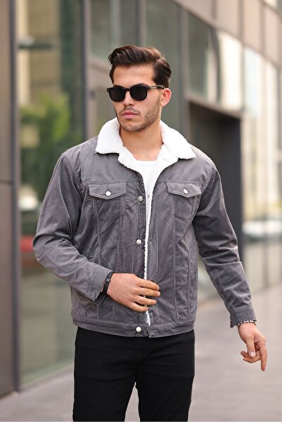 comstar Men's Trend Velvet Fur Jacket Anthracite