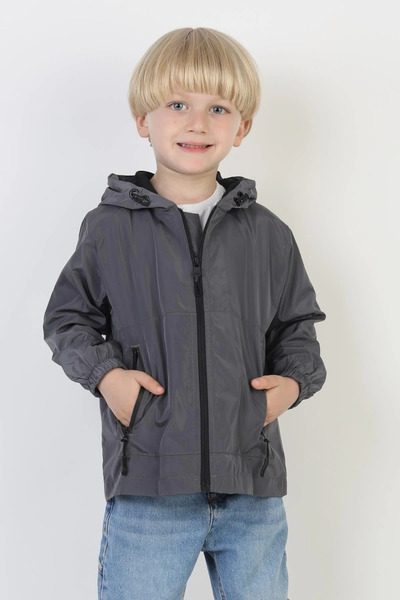 inebolu kids معطف واق من المطر موسمي مبطن بغطاء للرأس للأولاد مع جيوب