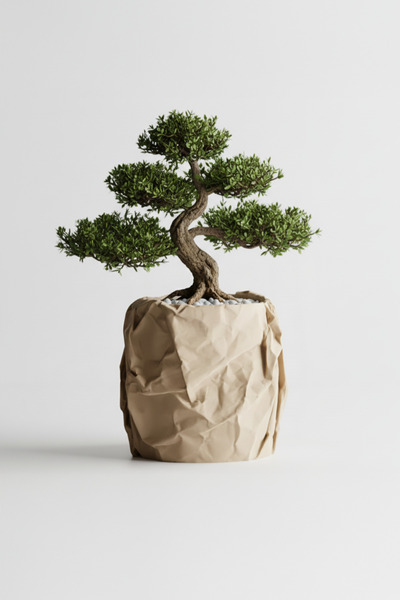 OEM Decorative Planter Crumpled Design – Sandstone Beige Color