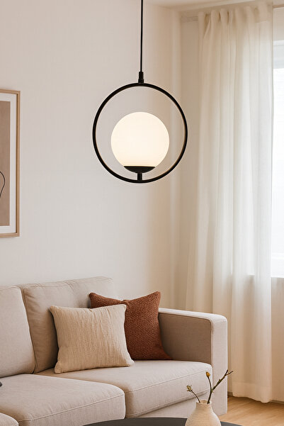 Uçar Rodi Modern Tasarım Antre Hol Mutfak Salon Siyah Renk Sarkıt Minimal Sar...