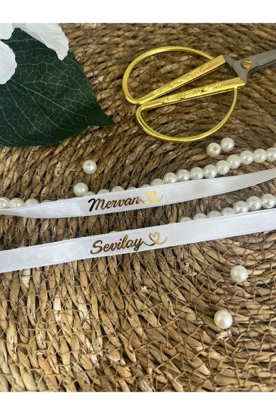 imzatasarım Dökülen Incili Gold Baskılı Isimli Söz Ve Nişan Kurdelesi Imza Za...