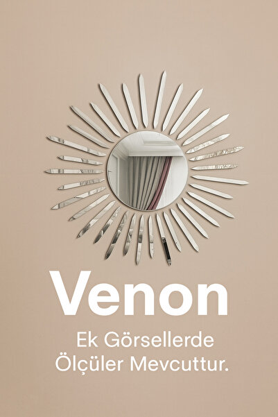 VENON Güneş Pleksi 37 Parça Pleksi Ayna Dekoratif Modern Duvar Dekorasyonu Konsol Aynası, Hol Aynası