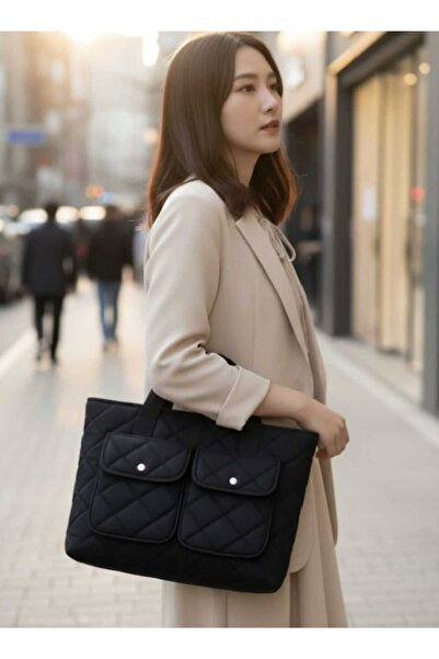 Sofia حقيبة نسائية يومية سوداء مبطنة