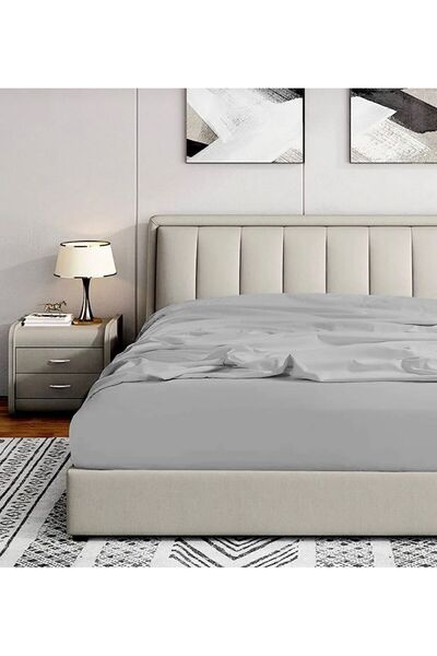 She&Co Single Elastic Sheet Set-Light Gray (100X200 CM 30 CM)
