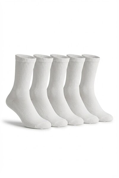 LYKOS Γυναικείες λευκές βαμβακερές κάλτσες 5 τεμαχίων