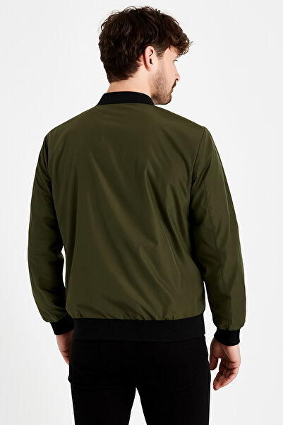 comstar Men's Zippered Khaki College Windbreaker & Raincoat