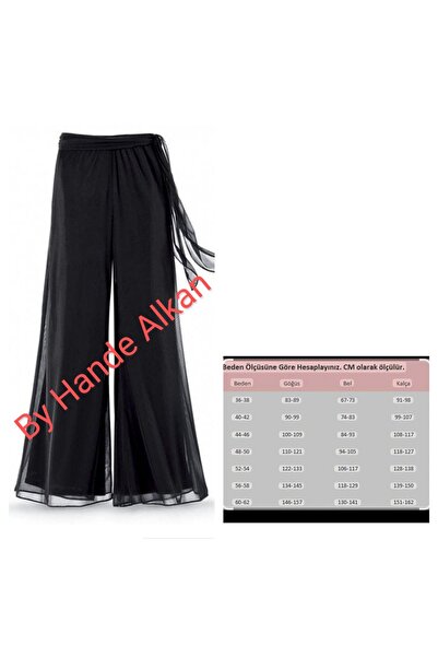 By Hande Alkan Women's Black Lined Chiffon Pants