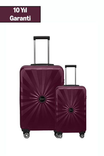 louisiana polo 2'li Valiz Seti Polikarbon Büyük Boy – Kabin Boy Valiz Bordo 1809