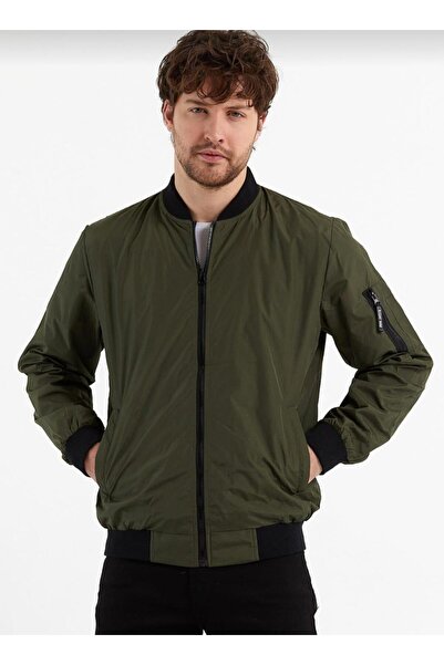 comstar Men's Zippered Khaki College Windbreaker & Raincoat