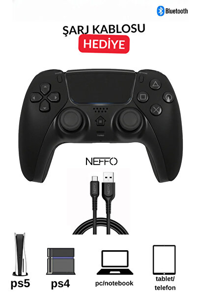 NEFFO Bluetooth Oyun Kolu Ps4 Ps5 Ve Pc Uyumlu Wireless Kablosuz Oyun Kolu Jo...