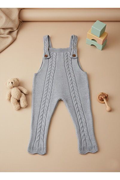 Cloudy Kids Unisex Kız-Erkek Bebek Triko Salopet