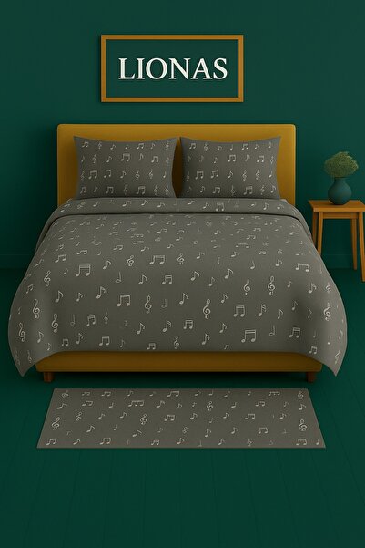 StellaFlavo غطاء لحاف مزدوج منقوش + 2 غطاء وسادة