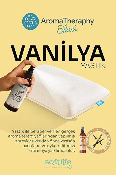 Softlife Aroma Therapy Vanilya Visco Yastık ve Yastık Spreyi 60x40x15cm