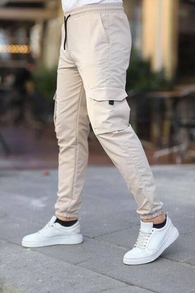 comstar Men's Parachute Fabric Style Jogger Sports Pants with Pockets and Elastic Waist