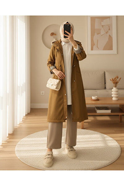 Modamorfo Trenckot s kapucí na zip -Tan