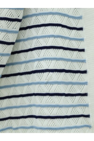 Modamorfo Кольоровий трикотажний кардиган у смужку - білий