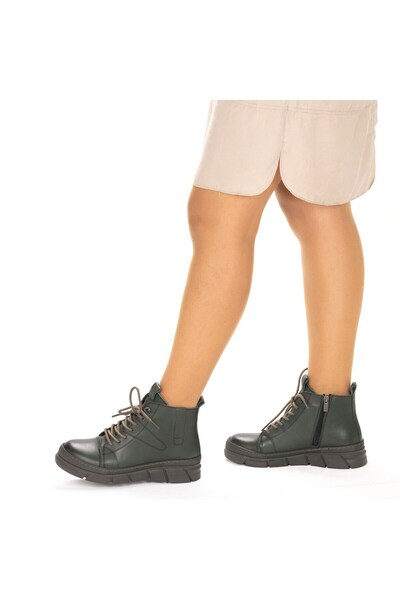 TwoEgoist Women's Genuine Leather Wedge Heel Sports Boots