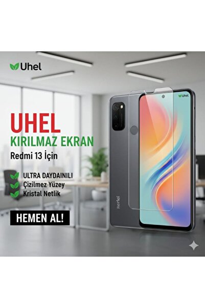 uHeL XİAOMİ Redmi 13 Uyumlu TEMPERLİ 9H DARBEYE DAYANIKLI CAM