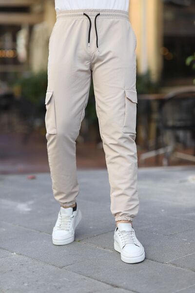 comstar Men's Parachute Fabric Style Jogger Sports Pants with Pockets and Elastic Waist