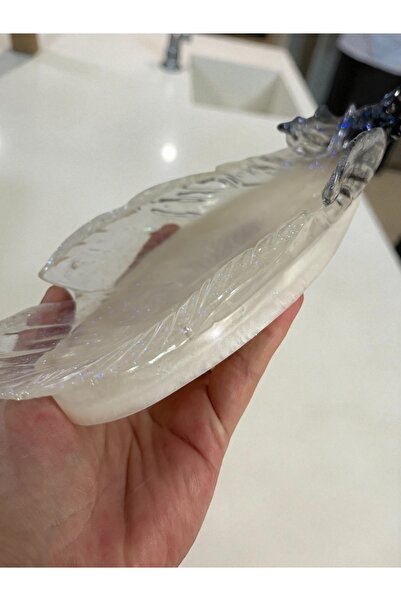 Pelince Epoxy Handmade Feather Serving Tray | Jewelry Tray & Keychain Organizer | 24 cm