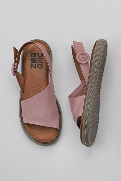 Bueno Shoes صندل مسطح للنساء من الجلد الجاف الوردي 01wy6609