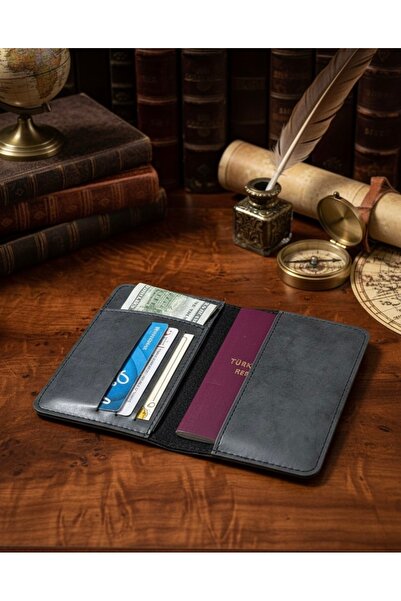 Gempo Vegan Leather Credit Card Holder Passport Case with Money Compartment Passport Holder