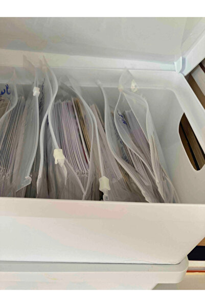 Kraftpack Şeffaf Lamineli , Beyaz Fermuarlı lamineli Kilitli Poşet ,Tekstil Çanta 15x25 Cm -10 Adet