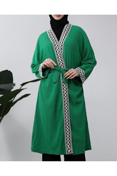 Modamorfo Ethnic Stripe Laced Long Kimono