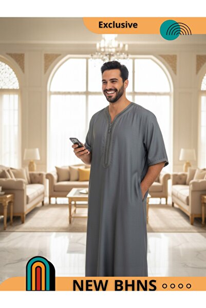 ALFASSIYAH Men's Shirt, Nightgown, Moroccan Thobe, Comfort Luxury Men's Gifts House Dress Comfort Moroccan Shirt, Men's Thobe Seven