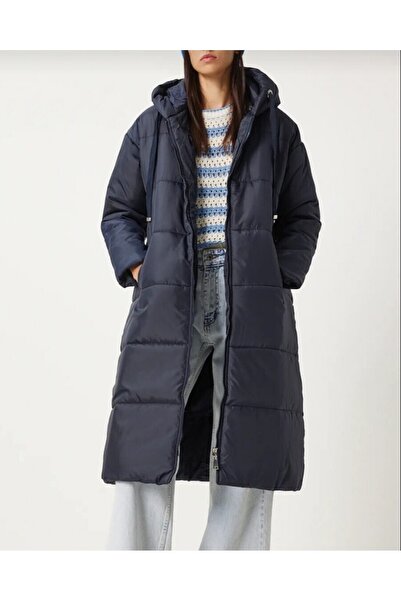 Modamorfo Довгий пальто з фіксованим капюшоном і деталями у вигляді пташиних очей - Laci