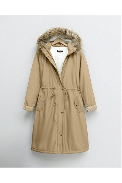 Modamorfo Hooded Bondig Coat with Plush Inside