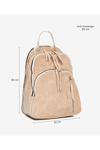 Greyder Kadın Bej Hakiki Deri Sırt Çantası 5K2CN98722