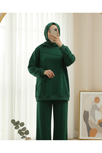 Modamorfo Two-Thread Cotton Pants and Combed Cotton Suit - Emerald