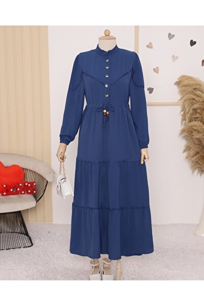 Modamorfo Šaty s polovičním zapínáním na knoflíky - tmavě modrá