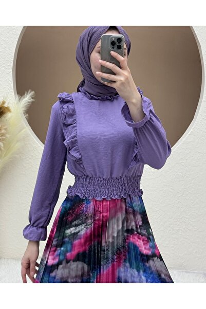 Modamorfo Digitálně potištěná plisovaná sukně - růžová