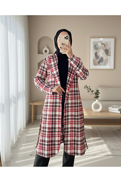 Modamorfo Belden Bağlamalı Şanel Kap -Kırmızı