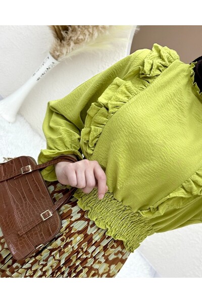 Modamorfo Digitálne potlačená plisovaná sukňa - hnedá