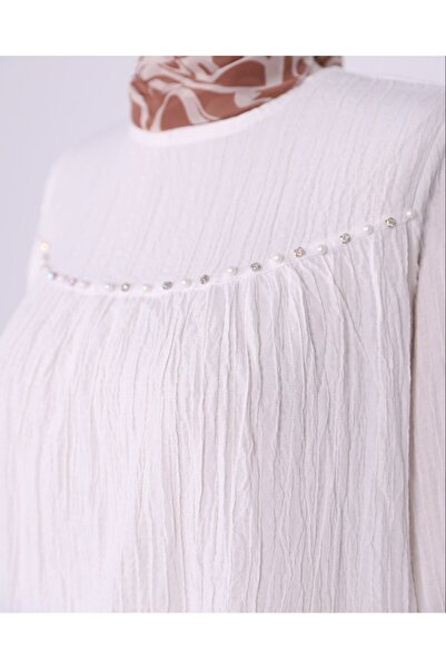 Modamorfo Alkalmi tunika gyöngyökkel, kövekkel és gombokkal az ujjú köntösön