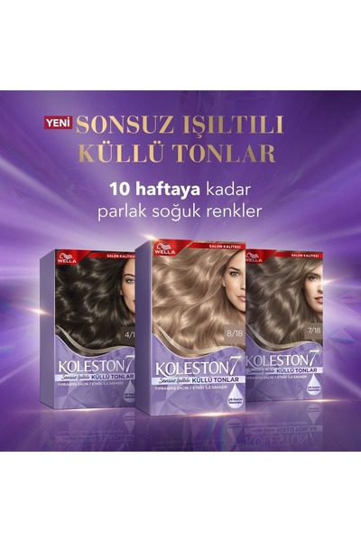 Wella Koleston Supreme Kit Saç Boyası 4/1 Gizemli Küllü Kumral