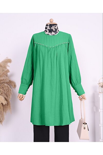 Modamorfo Alkalmi tunika gyöngyökkel, kövekkel és gombokkal az ujjú köntösön