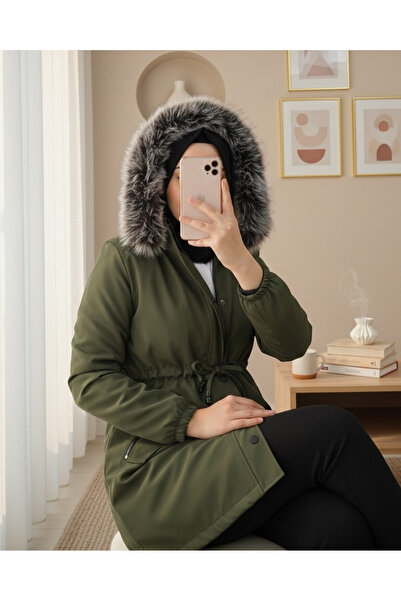 Modamorfo Short Coat with Hooded Sleeves and Elastic Pockets - Camouflage