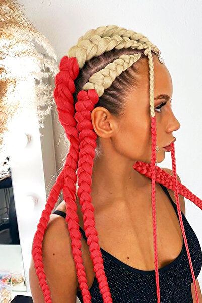 TAKIŞTIR 60 εκ. 100 γρ. Αφρικανική Τζάντζι Πλεξούδα Κουτί Πλεξούδα Δύο Χρώματα Ombre Συνθετικά Μαλλιά