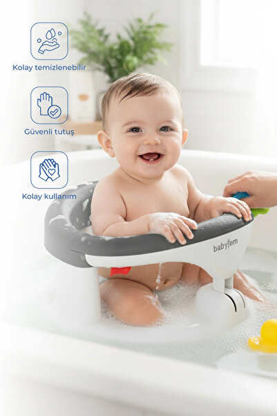 Babyjem Yandan Açılır Banyo & Mama Oturağı Antrasit