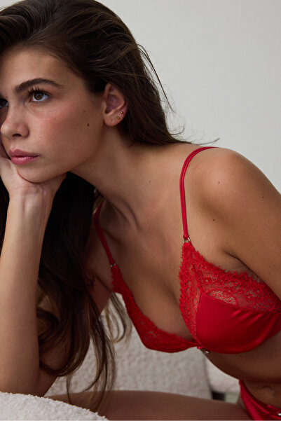 Penti Red Satin Lace Triangle