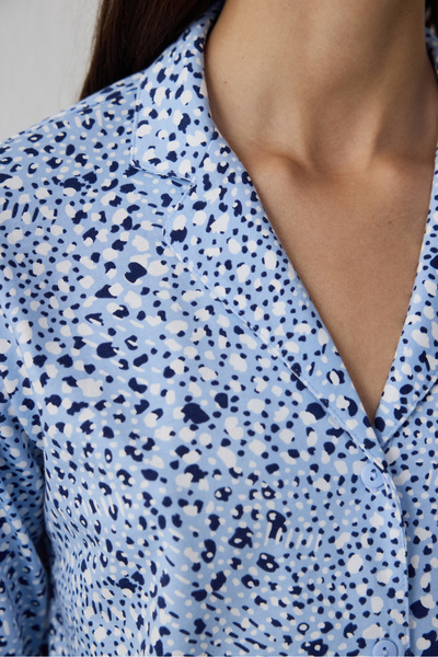 Penti Mavi Leila Gömlek Pantolon Pijama Takımı