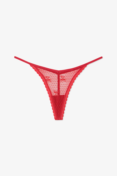 Penti Red Easy Lace V Shape String Panties